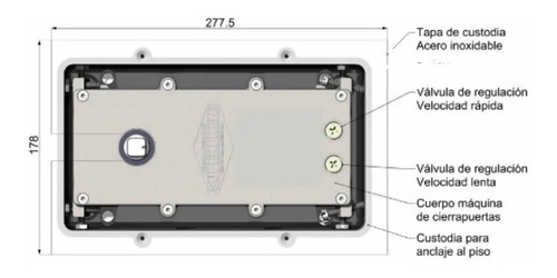 Imagen 2 de 5 de Cierrapuerta Piso Superfren B Completo H / 1,00 Mt Tuyu