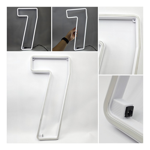 Pack X5 Numeros A Eleccion - Blanco Frío - 40cm Alto - Deco Base Blanca