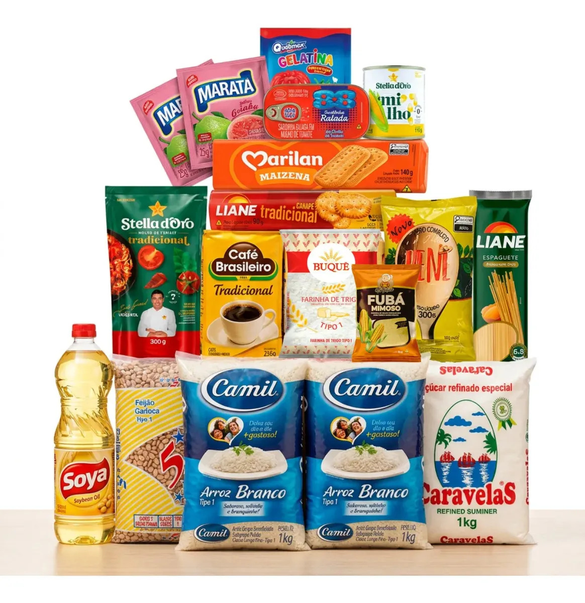 Cesta Básica De Alimentos Doação Mensal Qualidade Completa Caridade Grande Variedade de Itens Natal