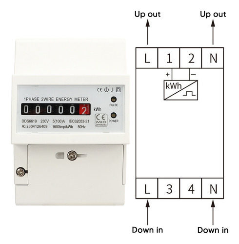 Medidor De Electricidad Monofásico Din Rail Power