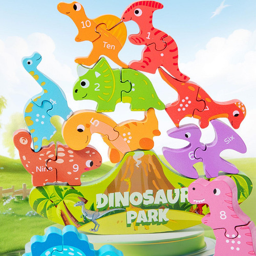 Juguete Apilable De Dinosaurios De Madera, Juguete, Juego De