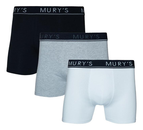 Kit 3 Cueca Box Boxer Cotton  Perna Alongada Conforto Murys