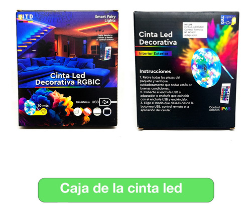 Cinta Led Luces Rbgic Usb Itd Control + Aplicación Ip65 10mt
