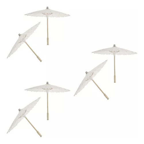 Cc Sombrilla De Papel Blanco, 12 Unidades, Para Bodas