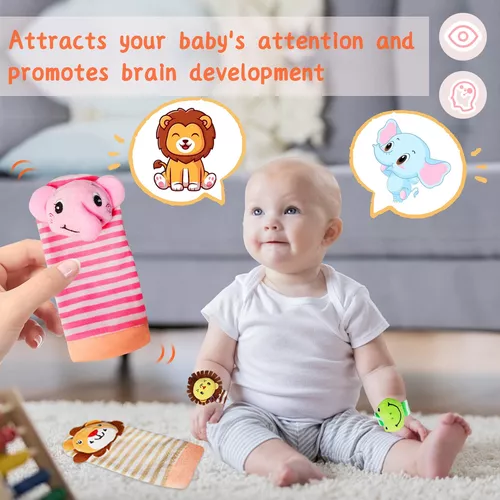 Sonajeros de muñeca, sonajeros de pie, juguete para bebé pequeño, sonajero  de juguete de 0 a 6 meses, artículos esenciales para bebés de 3 a 6 meses
