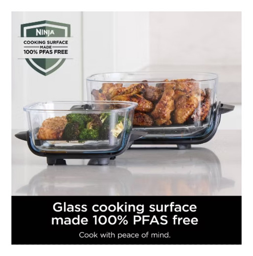 Ninja Crispi 4-in-1 Portable Glass Air Fryer Cooking System Preto