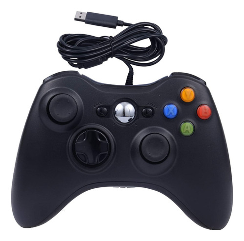 Kit de controle com fio preto 2 compatível com Xbox Usb PC