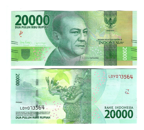 Indonesia - Billete 20.000 Rupiah 2016 - Unc