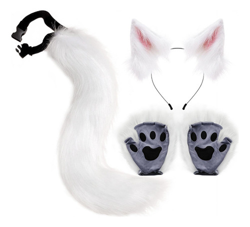 3 Disfraz De Gato Animal Cosplay Diadema Furry Kitten Tail
