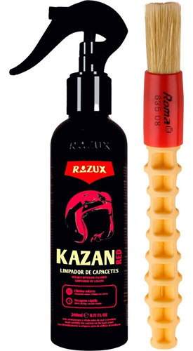 Limpa Capacete Elimina Odores Kazan Red Razux Pincel Roma