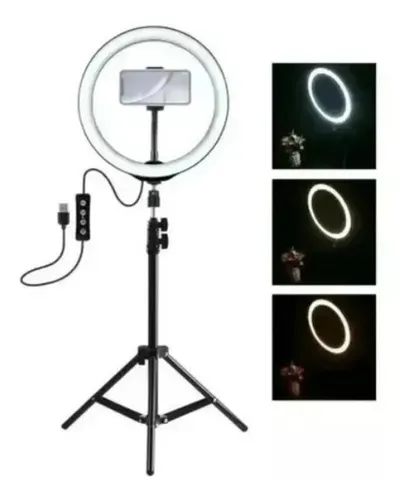 Ring Aro Luz Led Z116 Hügel Streaming Usb 16cm Soporte PARQUER - Repuestos  Musicales