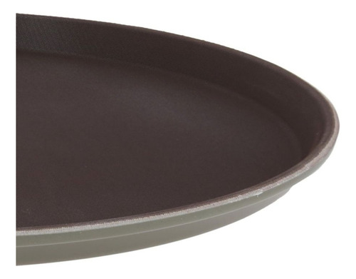 Charola Mesero Antideslizante Ovalada Plastico 51x63cm 6 Pzs Color Marrón
