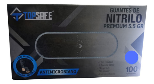 Guantes De Nitrilo Negros 5,5gr Caja De 100 Unidades