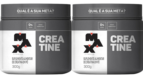 Combo 2x Creatina Pura 300g Pote - Kit Atacado Max Titanium