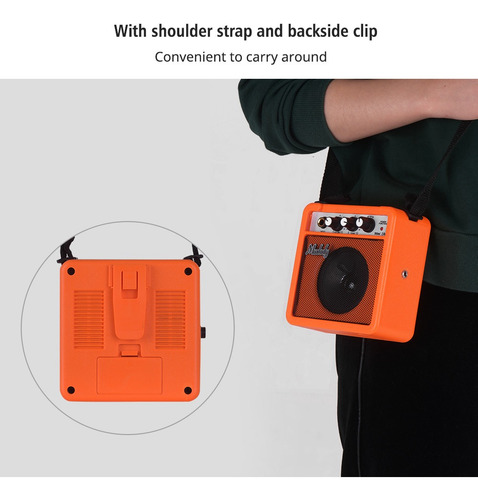 Mini Amplificador Muslady 5w Naranja Para Guitarra