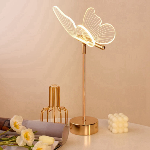 K Lámpara De Mesa T9 Butterfly Recargable Por Usb, Estilo