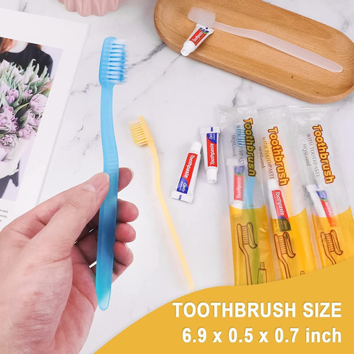 Paquete De 210 Cepillos De Dientes Desechables Con Pasta De