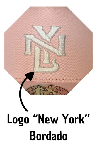 Jockey Snapback New York Curvo, Original Double Aa Rosa Ajustable