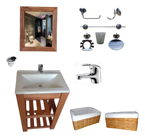 comprar Combo Baño Completo Vanitory Madera Pie De 50cm