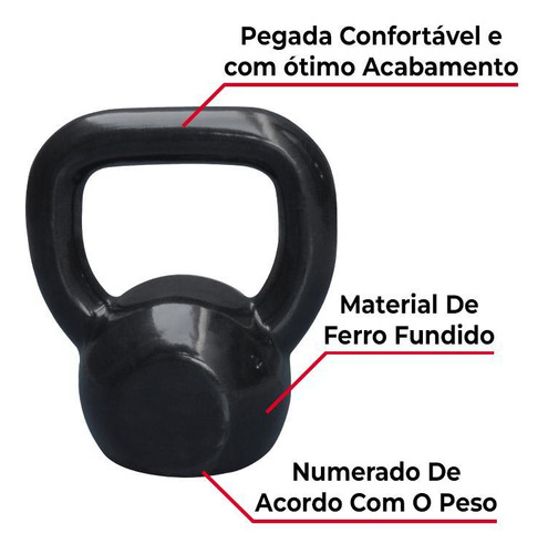 Kettlebell Emborrachado 26kg Academia Musculação Treino