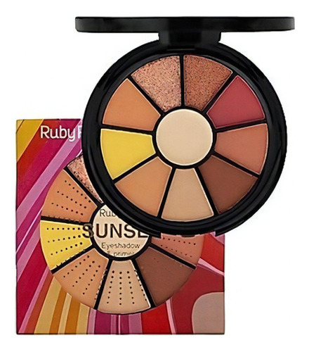 Ruby Rose Mini Paleta De Sombras 9 Cores + Primer - Sunset