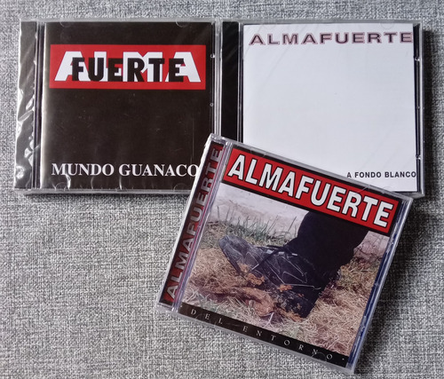 3 Cd Almafuerte Mundo Guanaco, Fondo Blanco Y Entorno Nuev