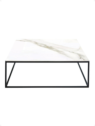 Imagen 2 de 10 de Mesa Ratona Base De Hierro Y Tablero Simil Marmol