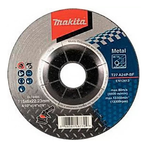 Disco Abrasivo De Desbaste Para Metal De  4.5 X 6.0mm. 