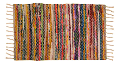 Alfombra Tipo Artesanal Chindi Chica 40x60 Multicolor Living