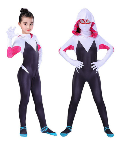 Spider Man Gwen Stacy Niña Mono Cosplay Disfraz