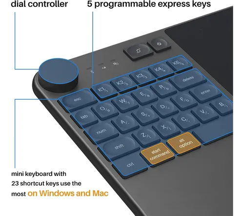 Huion Inspiroy Kd200 Tablet Desenho Com Teclado E Marcador