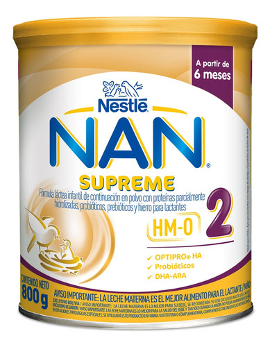 Formula Infantil Nan Supreme Hm-o 6m Etapa 2 X 800g