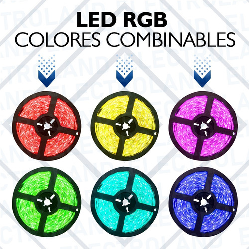 Imagen 5 de 10 de Tira Led Rgb Exterior 5mts + Fuente Y Control Remoto Ip65
