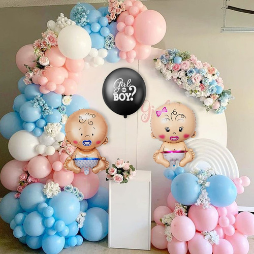 Juego De Globos Decorativos Para Revelar El Género Del Bebé Color Azul Gender Reveal Balloon