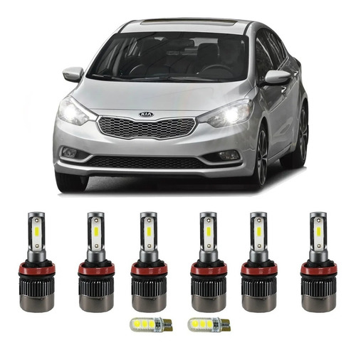 Kit Lampadas Led Plus Kia Cerato 2014/2016 Alto/baixo/milha