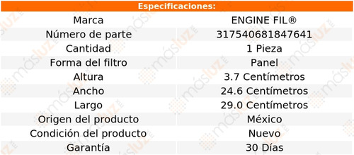 1- Filtro Para Aire Grand Cherokee V8 4.7l 99/04 Engine Fil