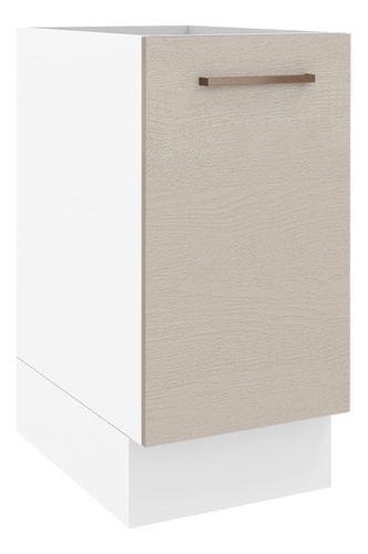Gabinete Bajo Cocina Madesa Agata 35cm 1 Puerta Sin Encimera Color Blanco/Crema