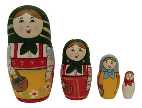 Muñecas Matrioska Madera Tradicion Rusa Adorno Navidad 10 Cm
