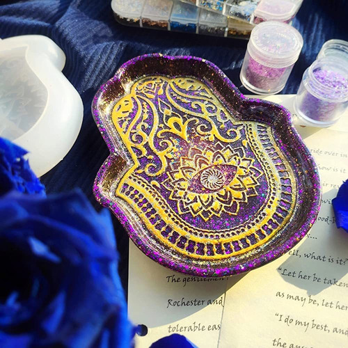 Hamsa Mano Y Piedra Rúnica Resina Epoxi Resina Moldes De Sil