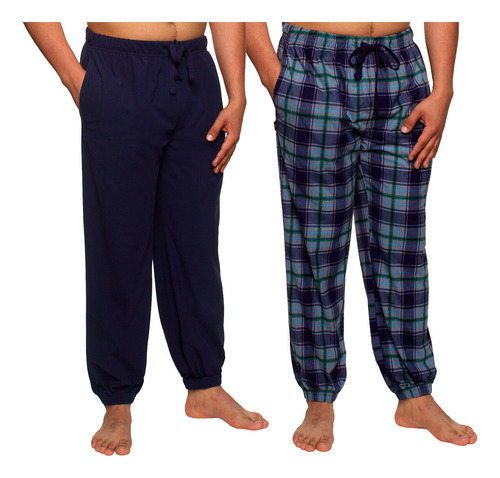 Pantalones Pijama Joggers Hombre Conjunto Afelpado 2 Pzas