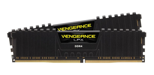 Imagen 1 de 4 de Memoria RAM Vengeance LPX gamer color negro  16GB 2 Corsair CMK16GX4M2D3600C18