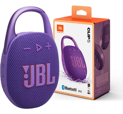 Parlante Jbl Audio Clip 5 Clip 5 Portátil Con Bluetooth Wate Morado