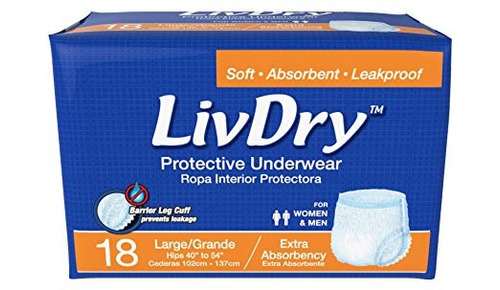 Livdry Pañales Para Adultos | Large Ropa De Protección Incon