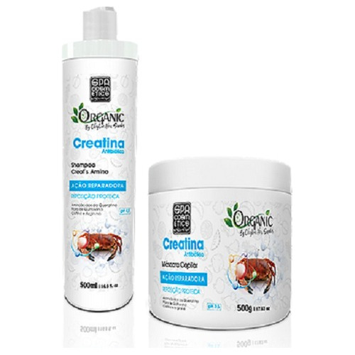 Organic Creatina Reparador De Proteina Shampoo E Máscara