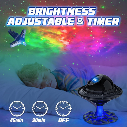 Platillo Volador Ufo Led Luz De Proyección De Estrellas Usb