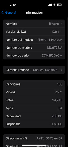 Apple iPhone 15 Pro Max (256 Gb) - Titanio Azul (Usado)