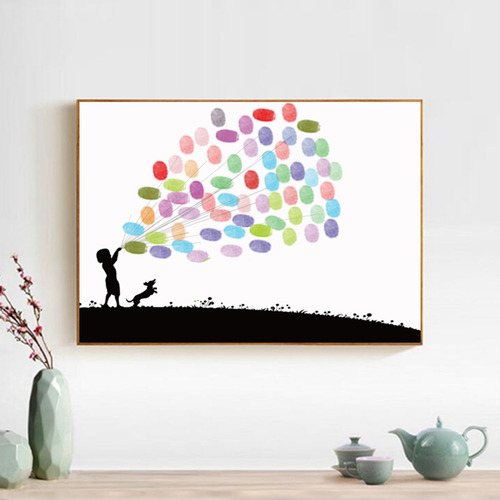 Pintura De Huellas Dactilares De Signature Tree Diy Para Bod