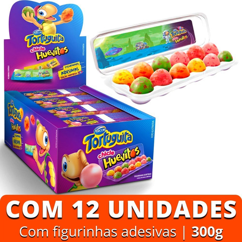 Chiclete Arcor Huevitos Frutas Sortidas Com Açúcar Sem Glúten 300 G 12 U