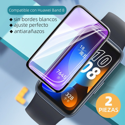 5 Correa Silicona Compatible Para Huawei Band 8 + 2 Micas