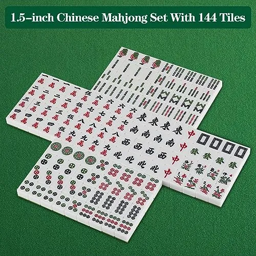 Large Mahjong Tile Set 144 Melamine Tiles Chinese Mahjo...